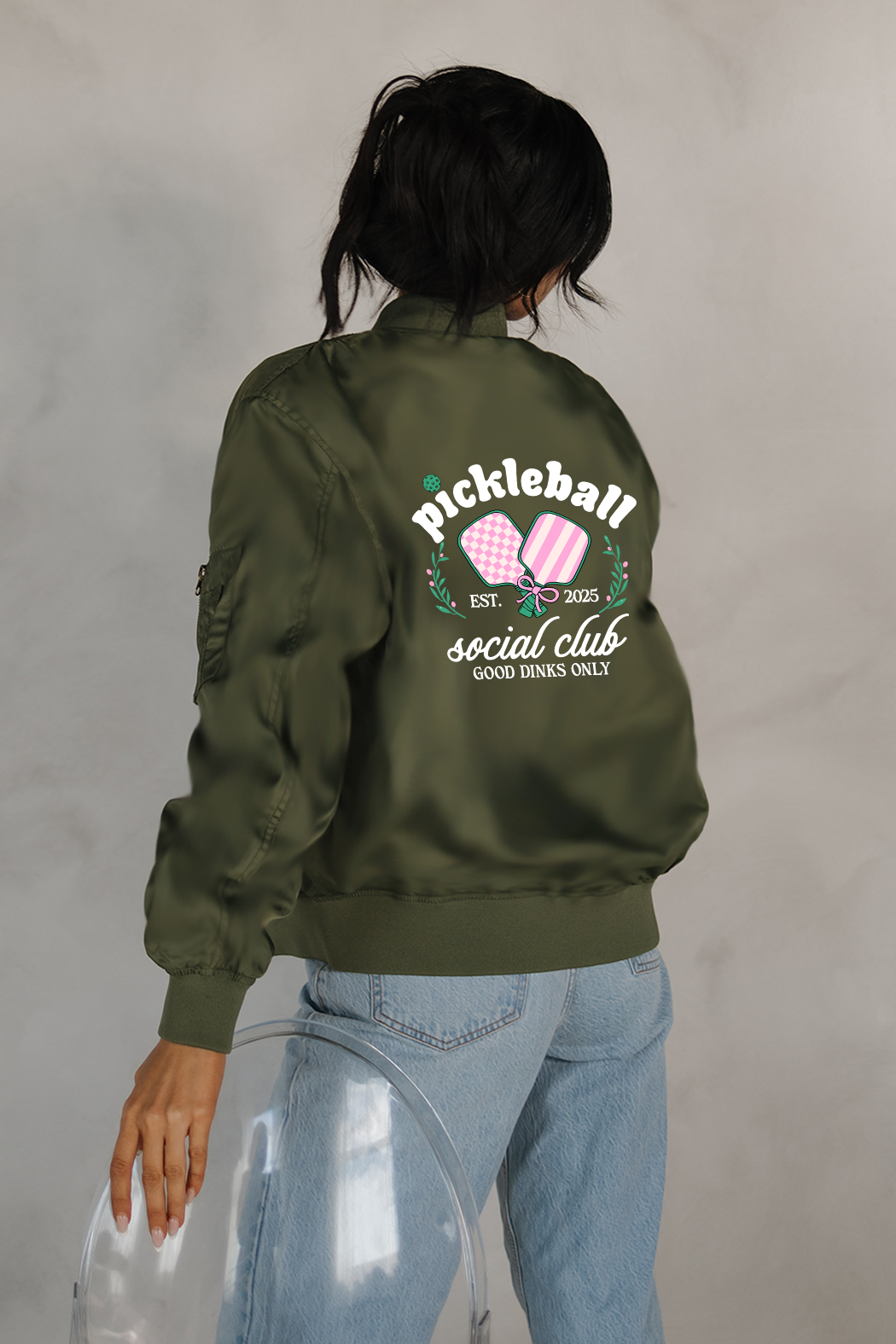 Pickleball Social Club Bomber Jacket - Green