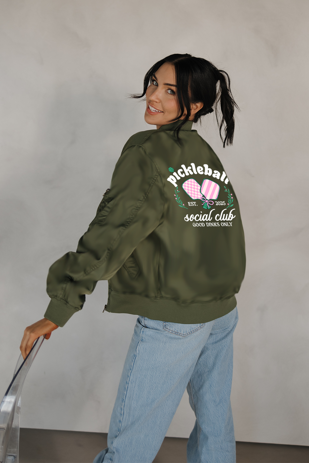 Pickleball Social Club Bomber Jacket - Green