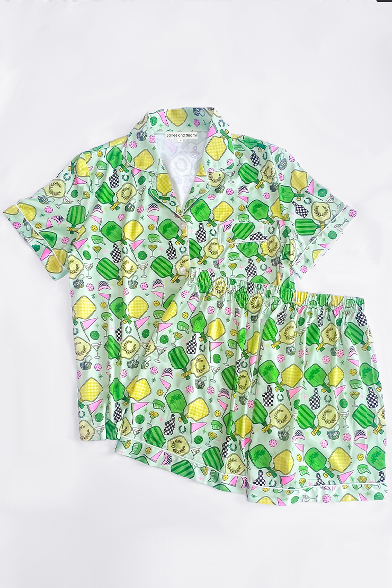 Fun & Games Pickleball Satin Pajamas