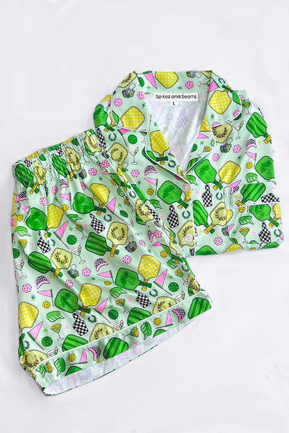 Fun & Games Pickleball Satin Pajamas