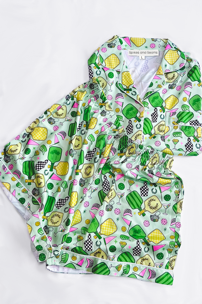 Fun & Games Pickleball Satin Pajamas