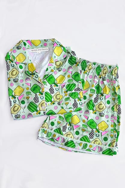 Fun & Games Pickleball Satin Pajamas