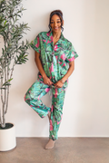 Pink Banana Leaf Pants set
