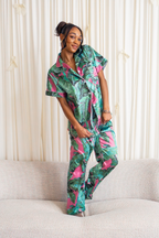 Pink Banana Leaf Pants set