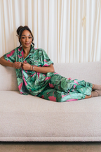 Pink Banana Leaf Pants set