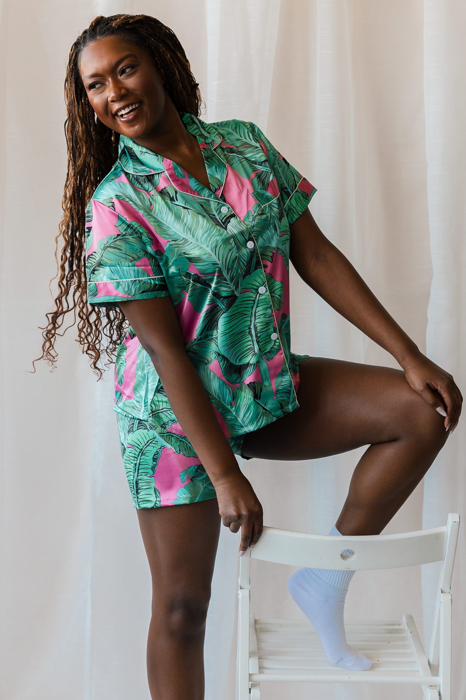 Pink Banana Leaf Pajamas