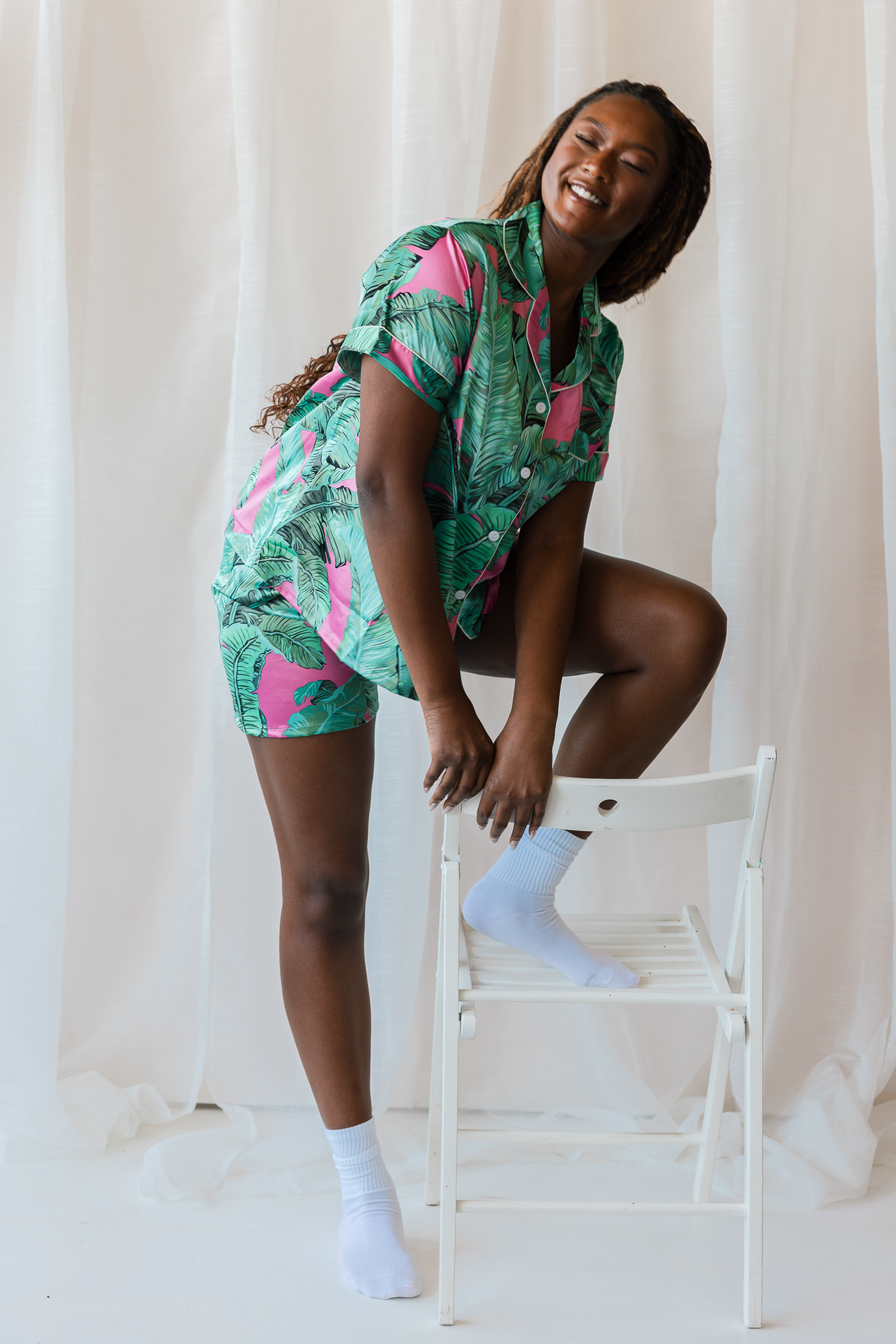 Pink Banana Leaf Pajamas