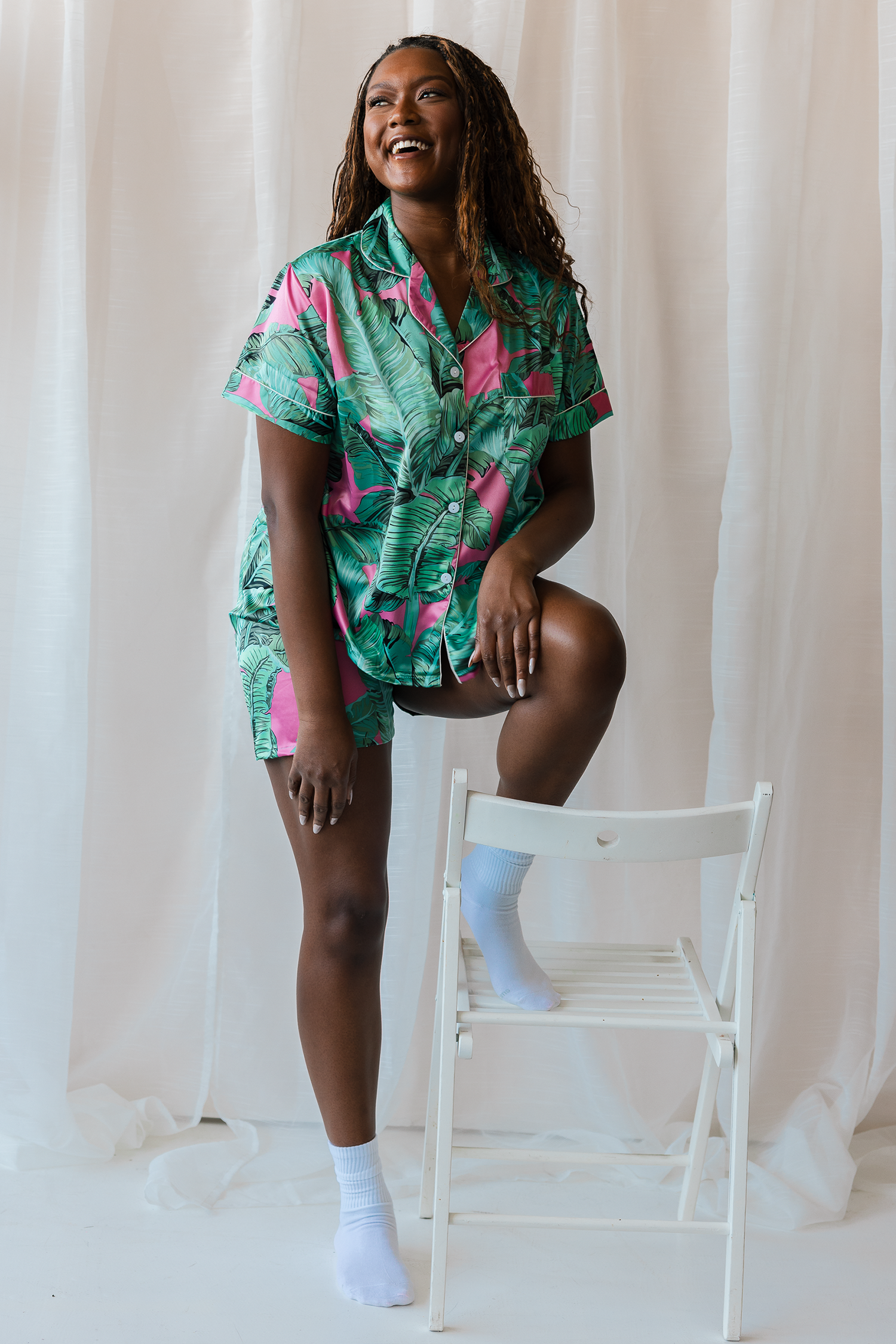 Pink Banana Leaf Pajamas