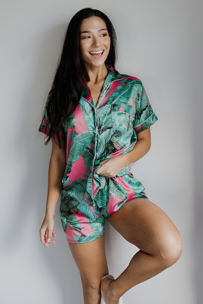 Pink Banana Leaf Pajamas