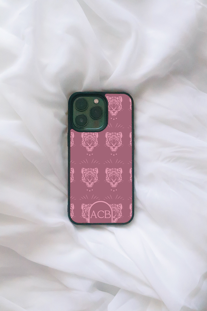 Pink Leopard Monogram Custom iPhone case