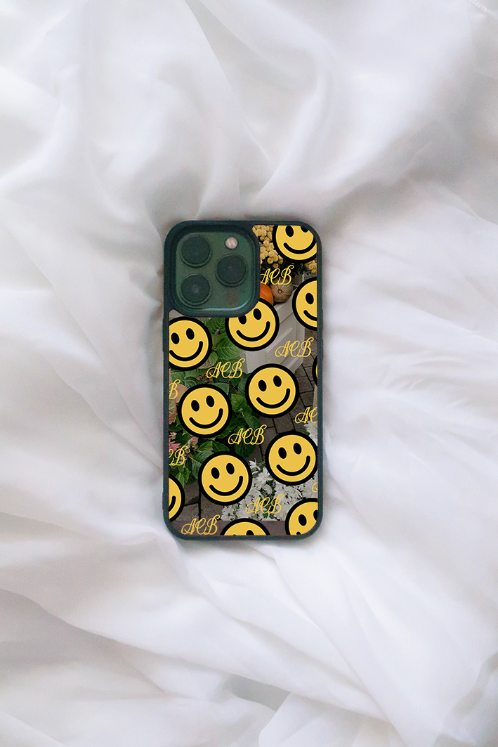 Custom Monogram Smiley iPhone Case