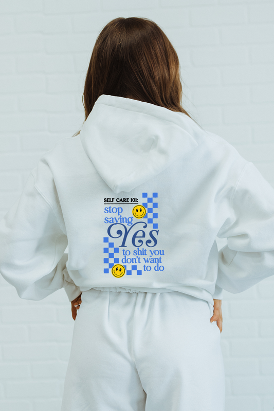 Stop Saying Yes hoodie - White