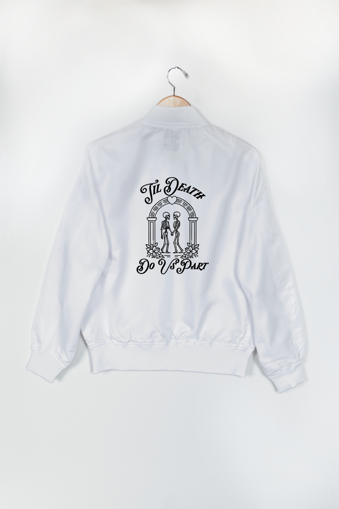 Til Death White Mid-weight Bomber Jacket