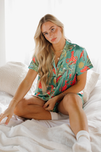 Trendy Tropical Satin Pajamas