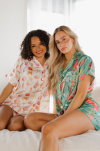 Trendy Tropical Satin Pajamas