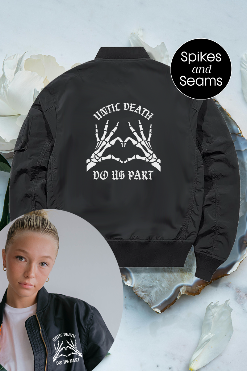 Until Death Do Us Part Mid-weight Bomber Jacket - Black