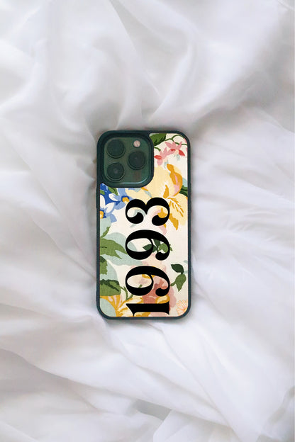 Vintage Floral Custom text iPhone case