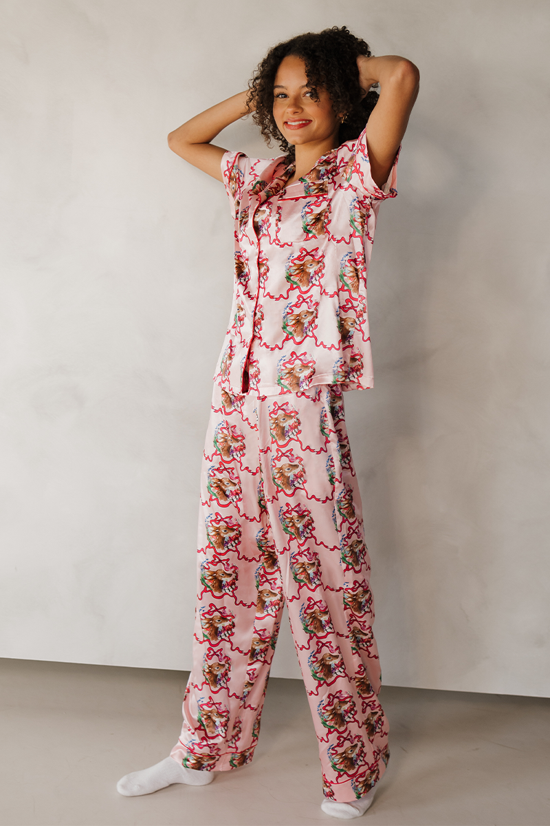 Woodland Dreams Satin Pajamas Pants Set