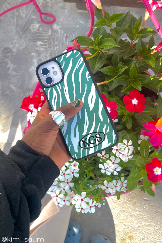 Custom Green Zebra Print iPhone case