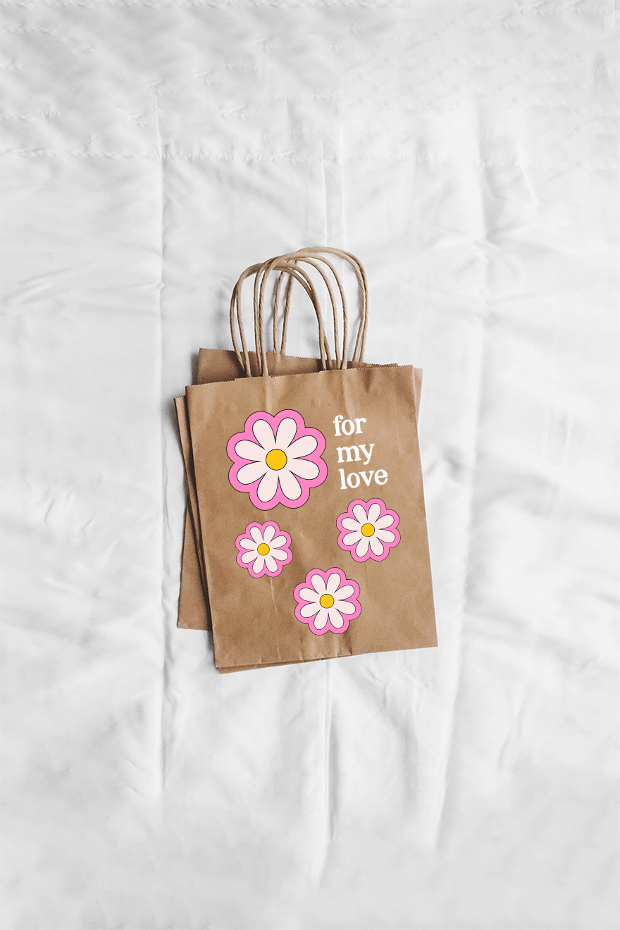 Custom Daisy brown gift bag