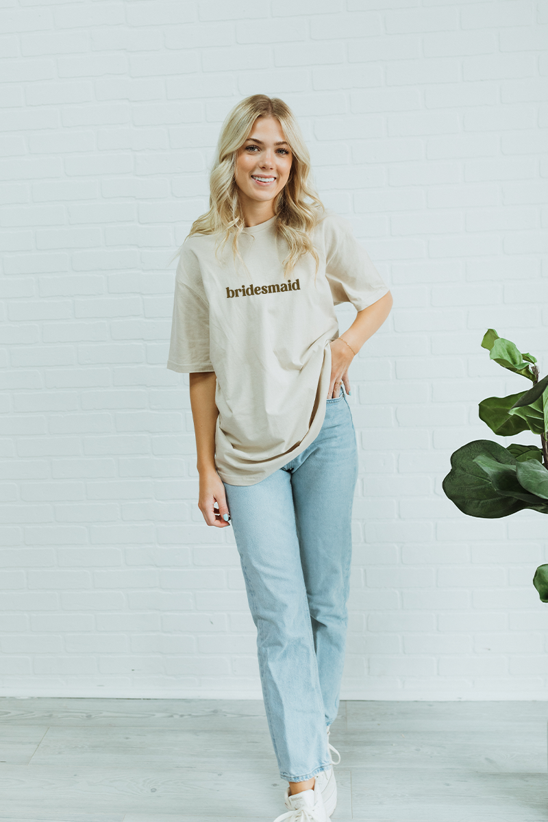 Custom Beige Wedding tee