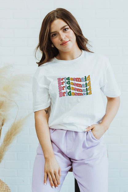 Rainbow Text custom wedding tee