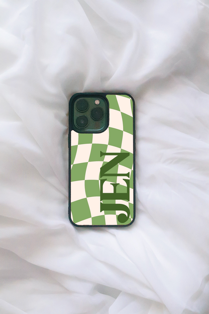 Custom Green Checkered iPhone case