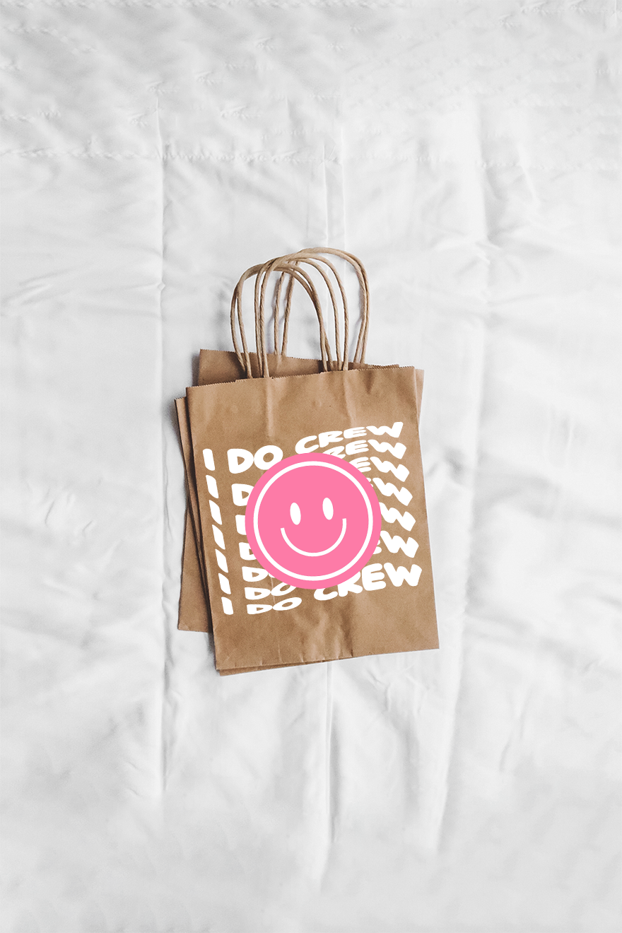 Custom Pink Smiley brown gift bag