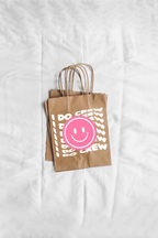 Custom Pink Smiley brown gift bag