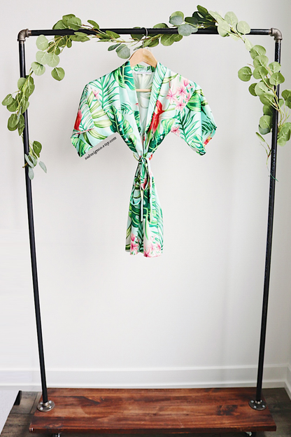 Children's Mint Tropical Robe