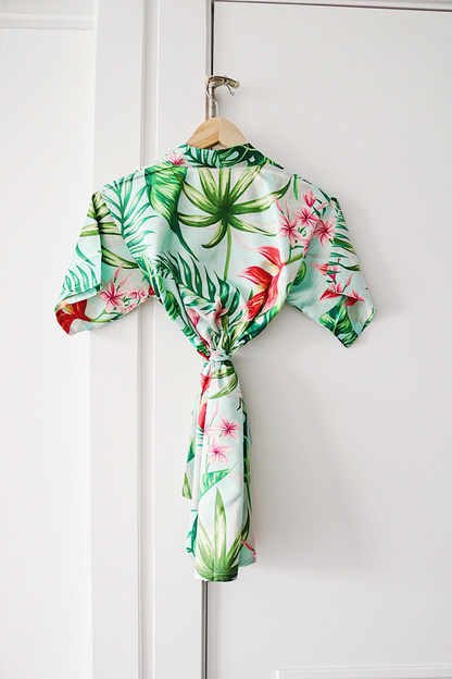 Children's Mint Tropical Robe