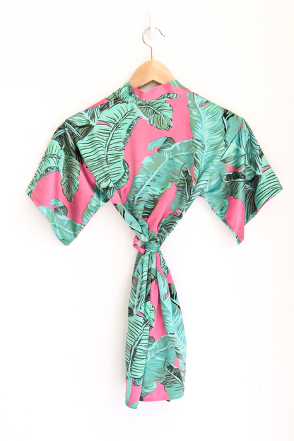 Children's Pink Banana Leaf Robe