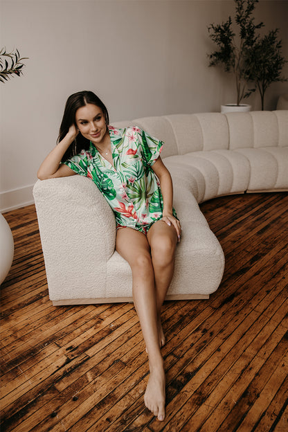 Women's Custom Mint Tropical Pajamas