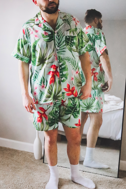 Men's Mint Tropical Pajama set