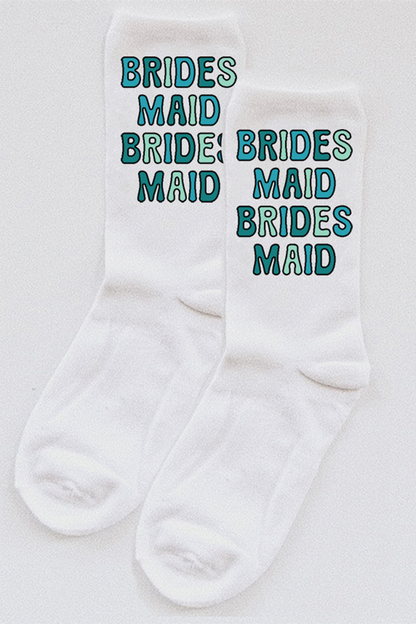 Bridesmaid Bubble Letter socks - choose your colors!