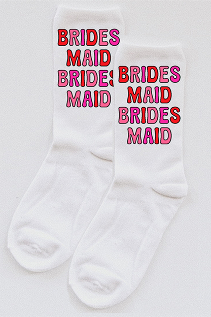 Bridesmaid Bubble Letter socks - choose your colors!