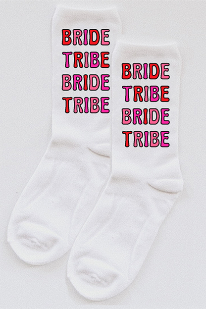 Bride Tribe Bubble Letter socks - choose your colors!