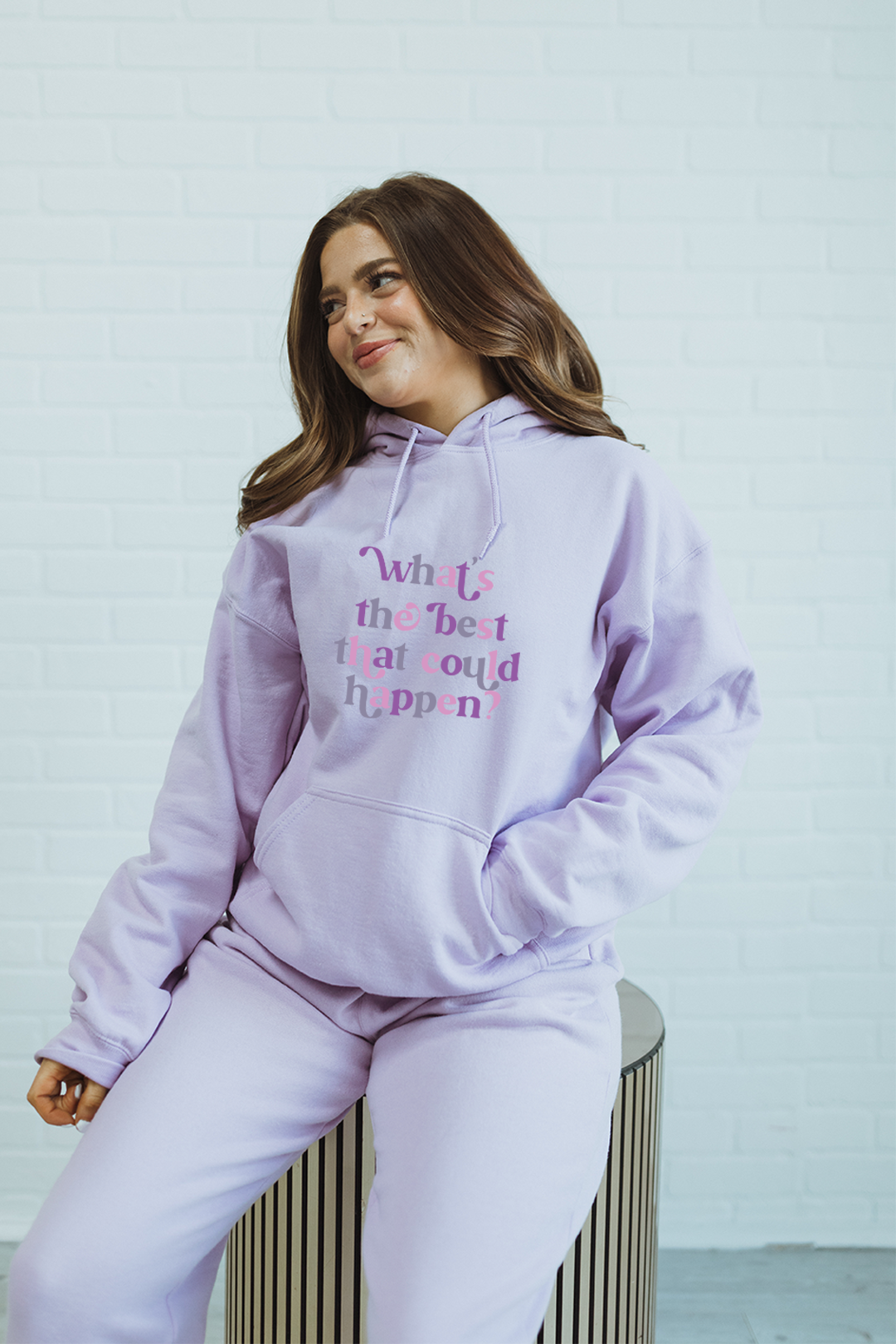 What's the Best that Could Happen? hoodie - Lilac