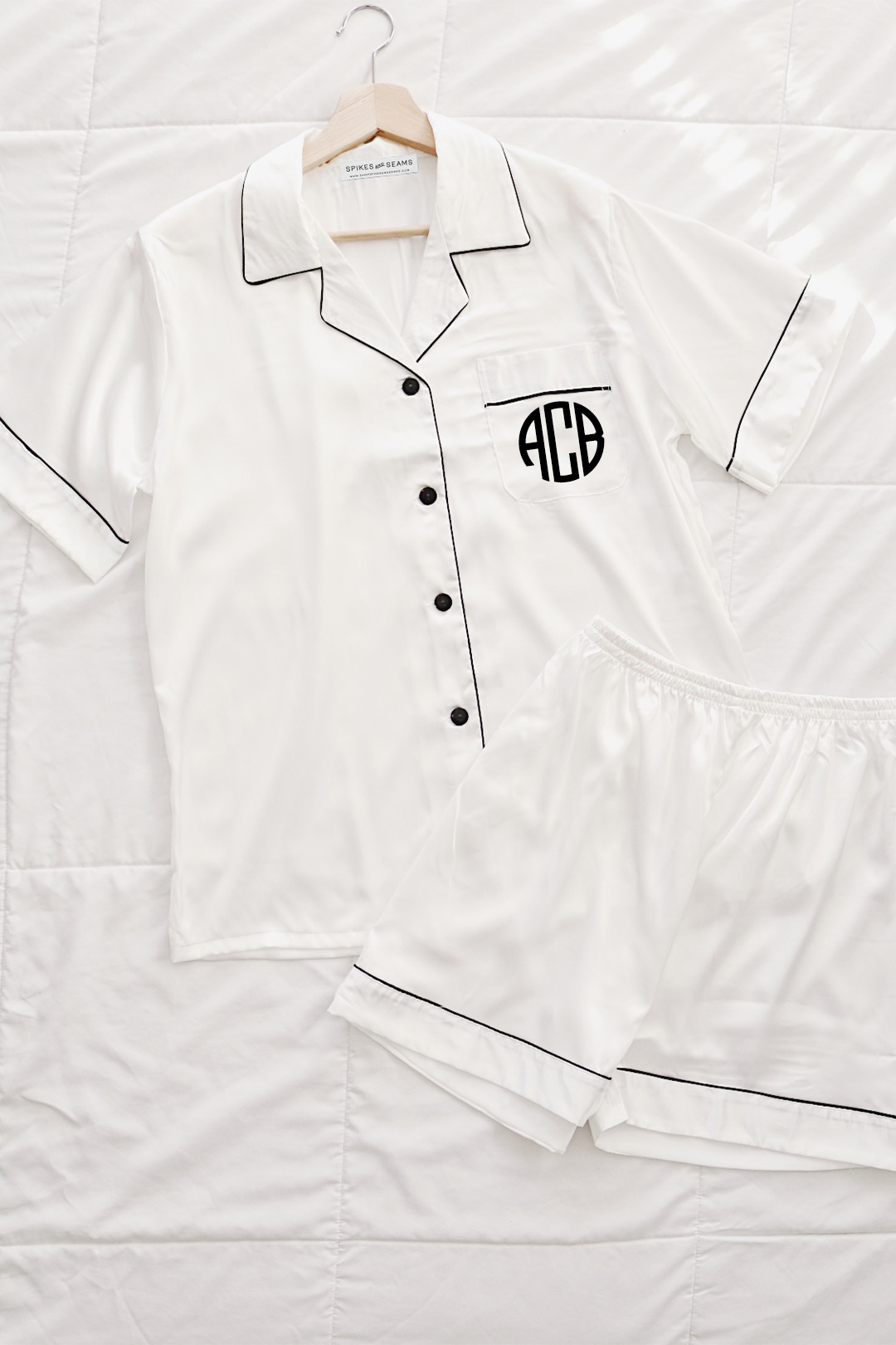 Custom White Pajamas with White Trim