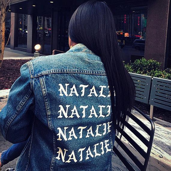 Custom Denim Jacket - repeat font.